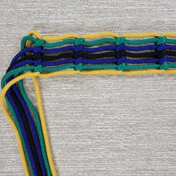 VTG Yves Saint Laurent Trimmings Woven Rope Belt Womens Statement Fringe Boho main image 8